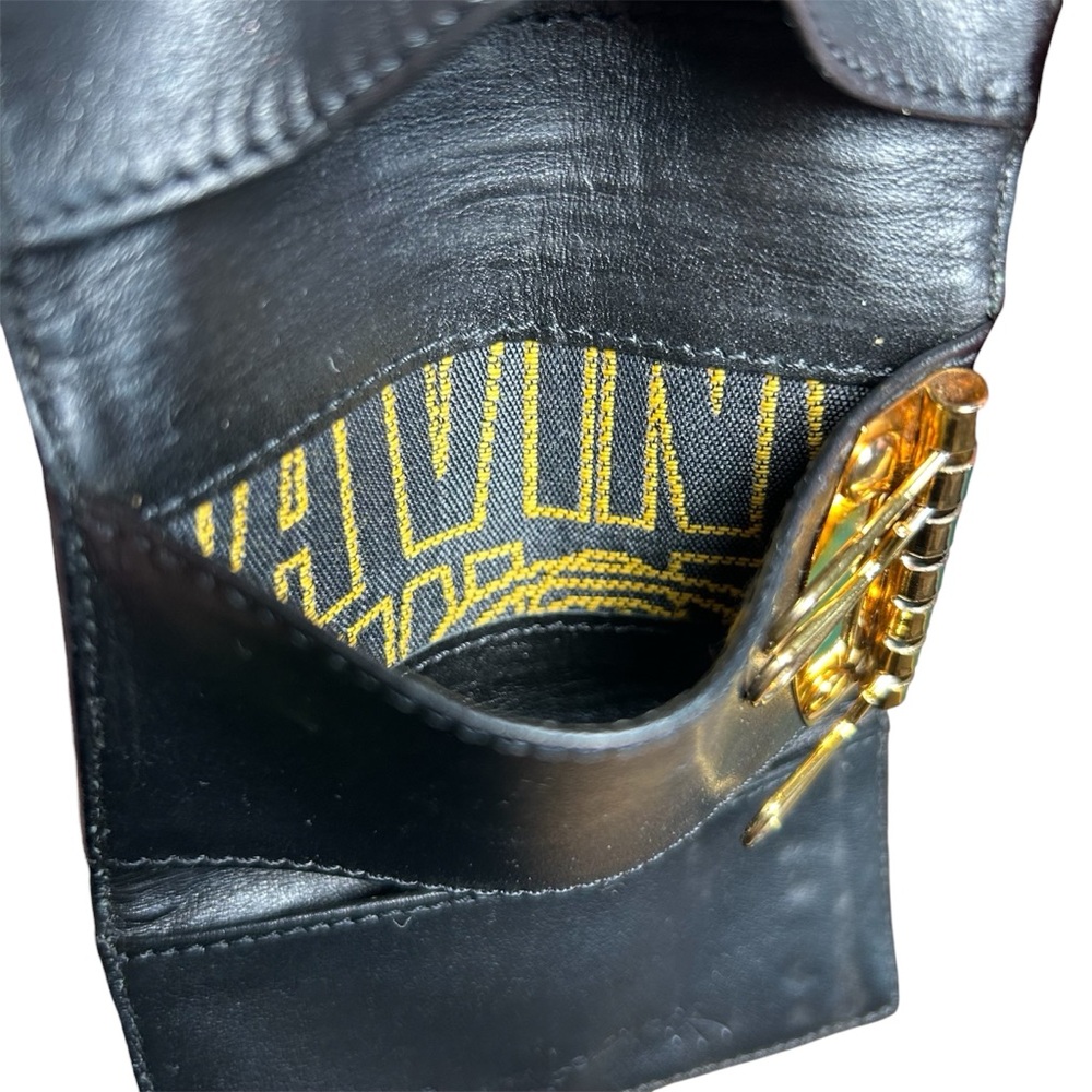 Vivienne Westwood Black Croc-Embossed Wallet Key Case with Gold Logo Authentic - Picture 6 of 14